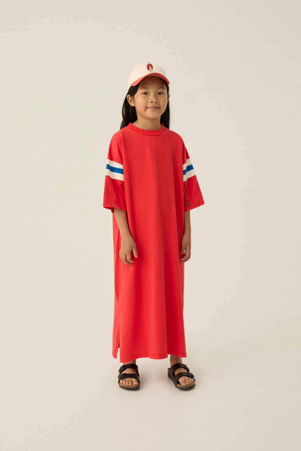 Vestido Rojo Bandas Bicolor