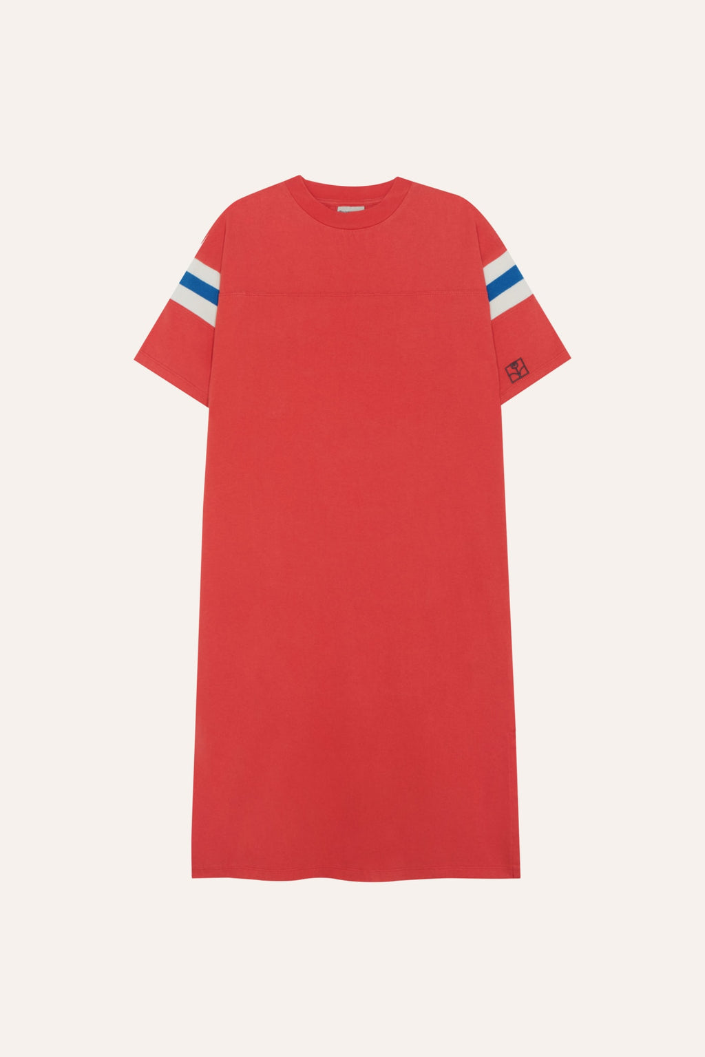 Vestido Rojo Bandas Bicolor
