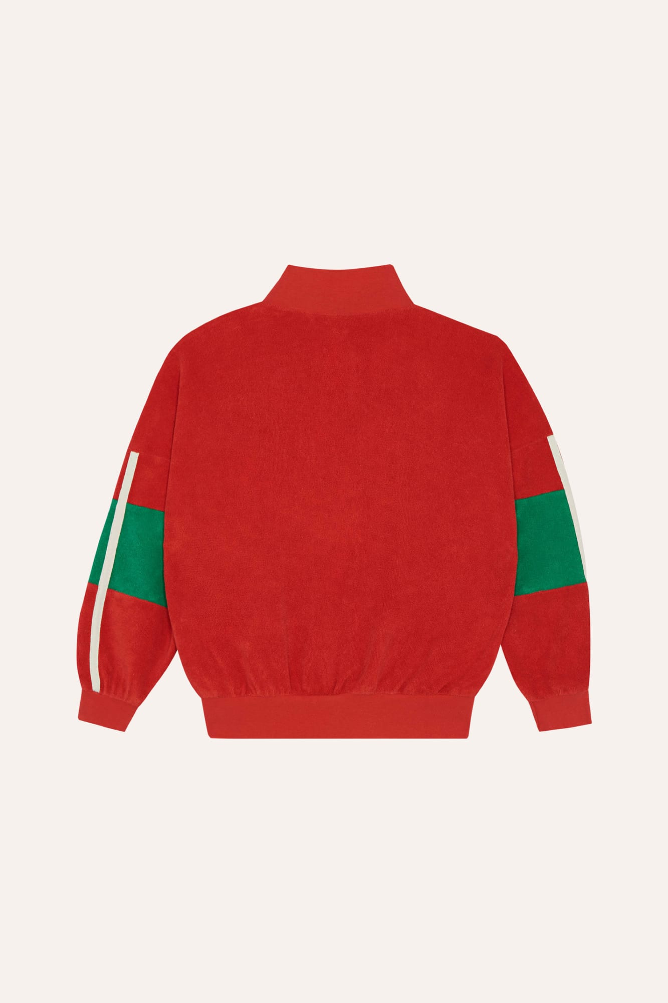 Sudadera con Cremallera Color Block Roja
