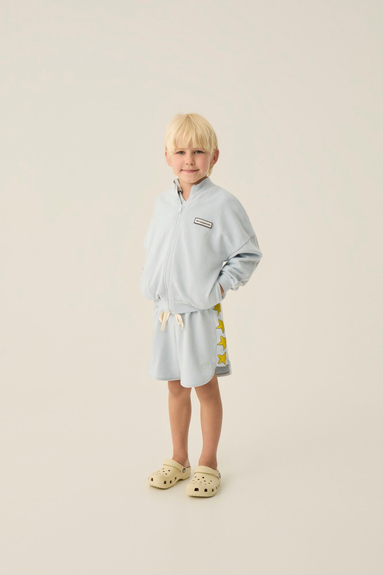 Sudadera con Cremallera Azul Lavada