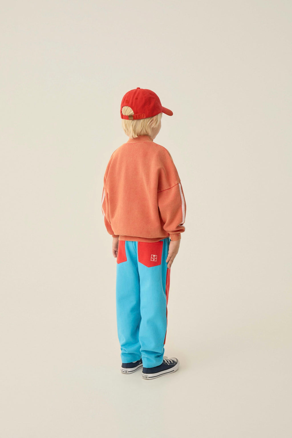 Sudadera con Cremallera Roja Lavada