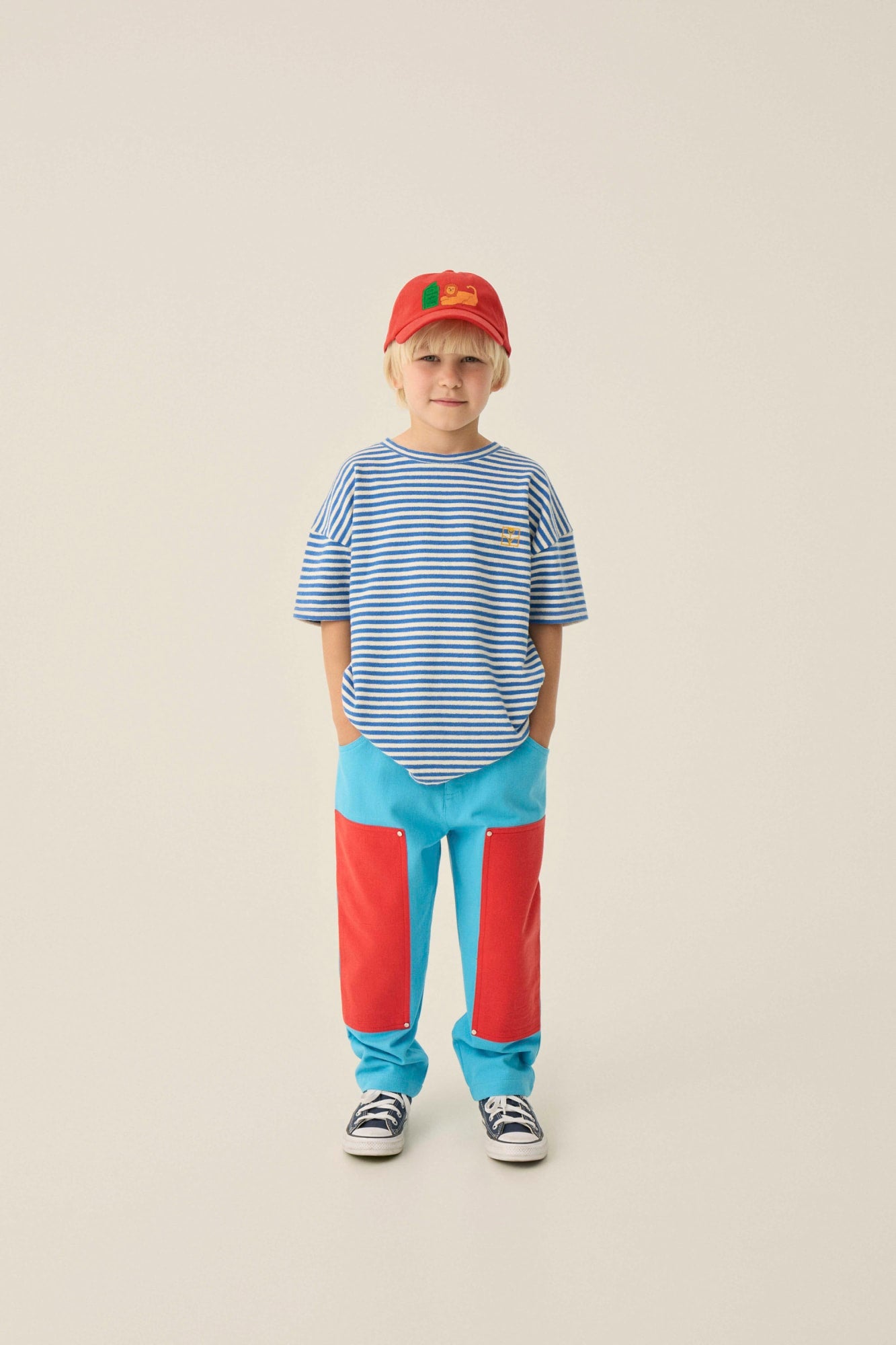 Pantalón Color Block Azul