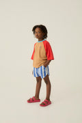 Blue Stripes Washed Shorts