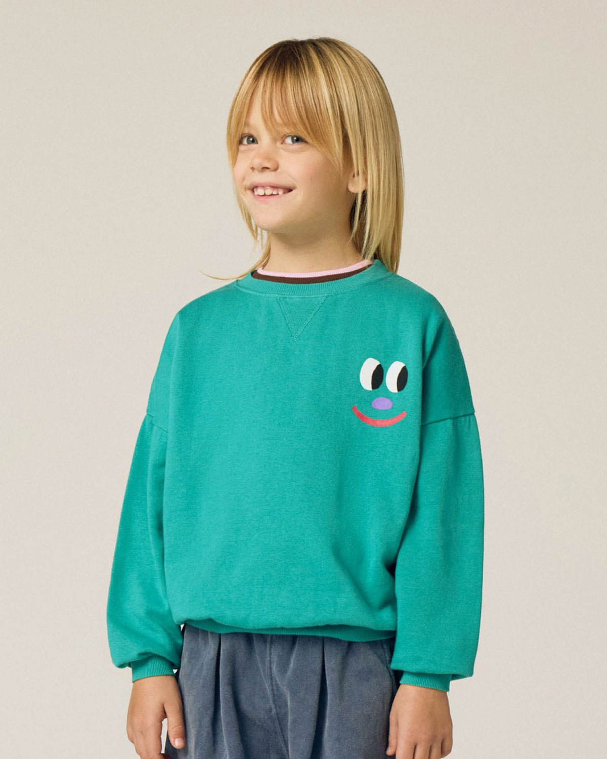 Sudadera Verde Smiling Face