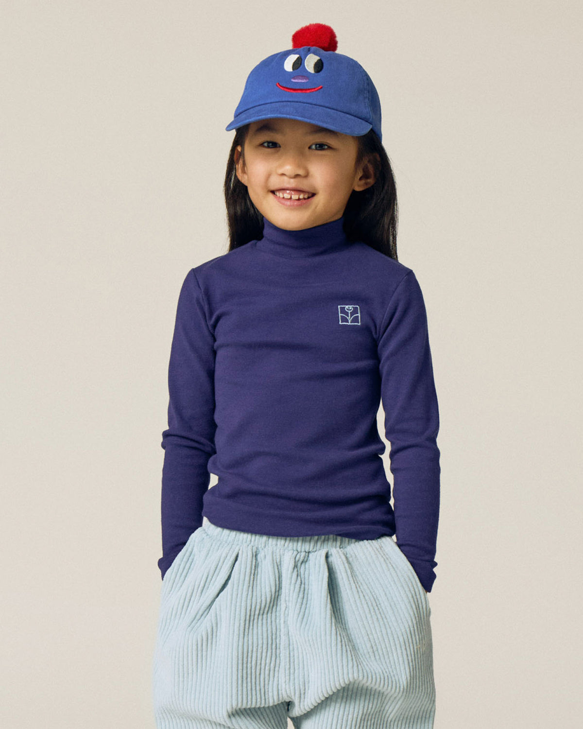 Camiseta Azul Cuello Alto