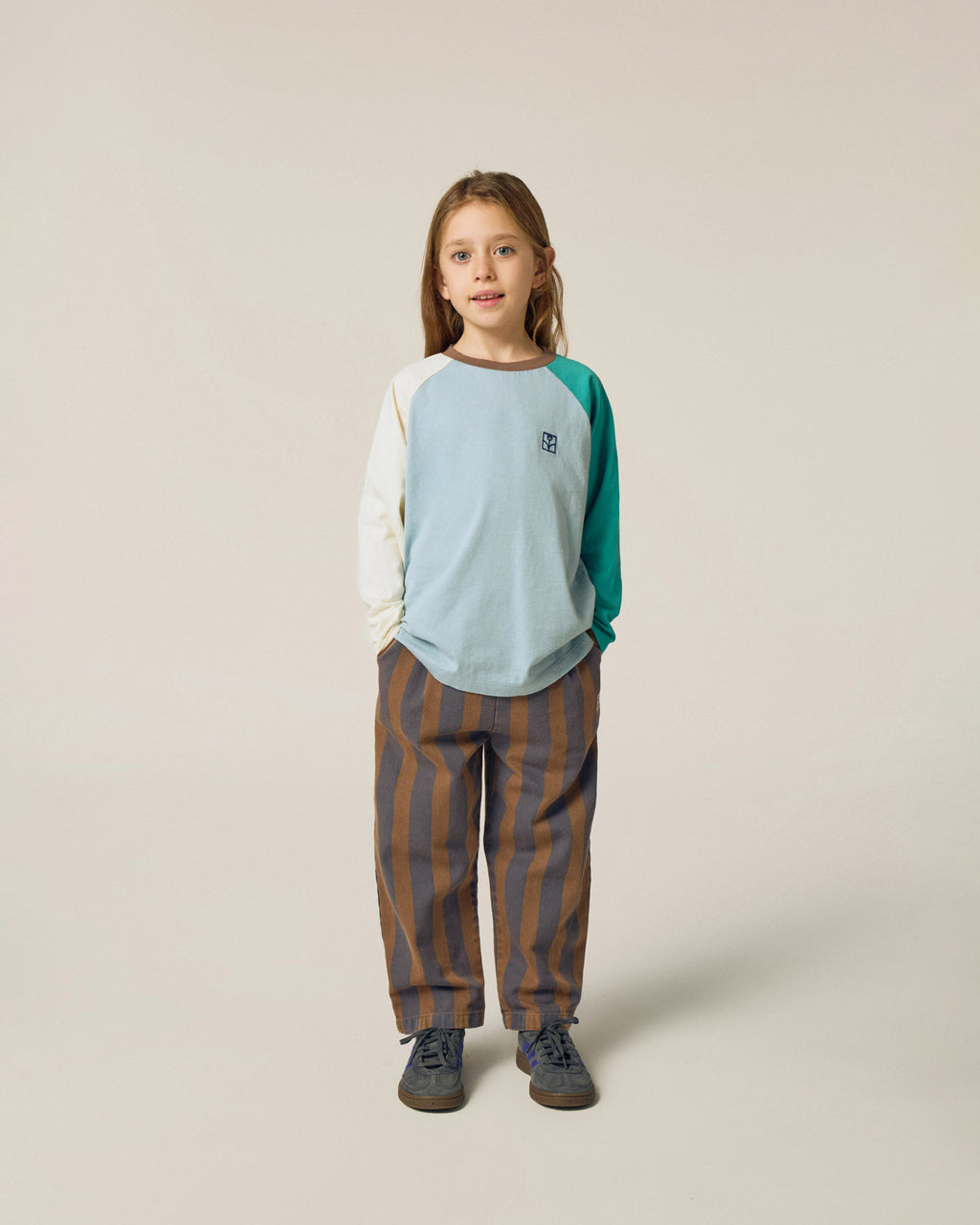 Camiseta Color Block Azul Claro