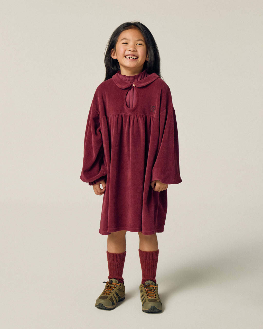 Burgundy Velour Dress
