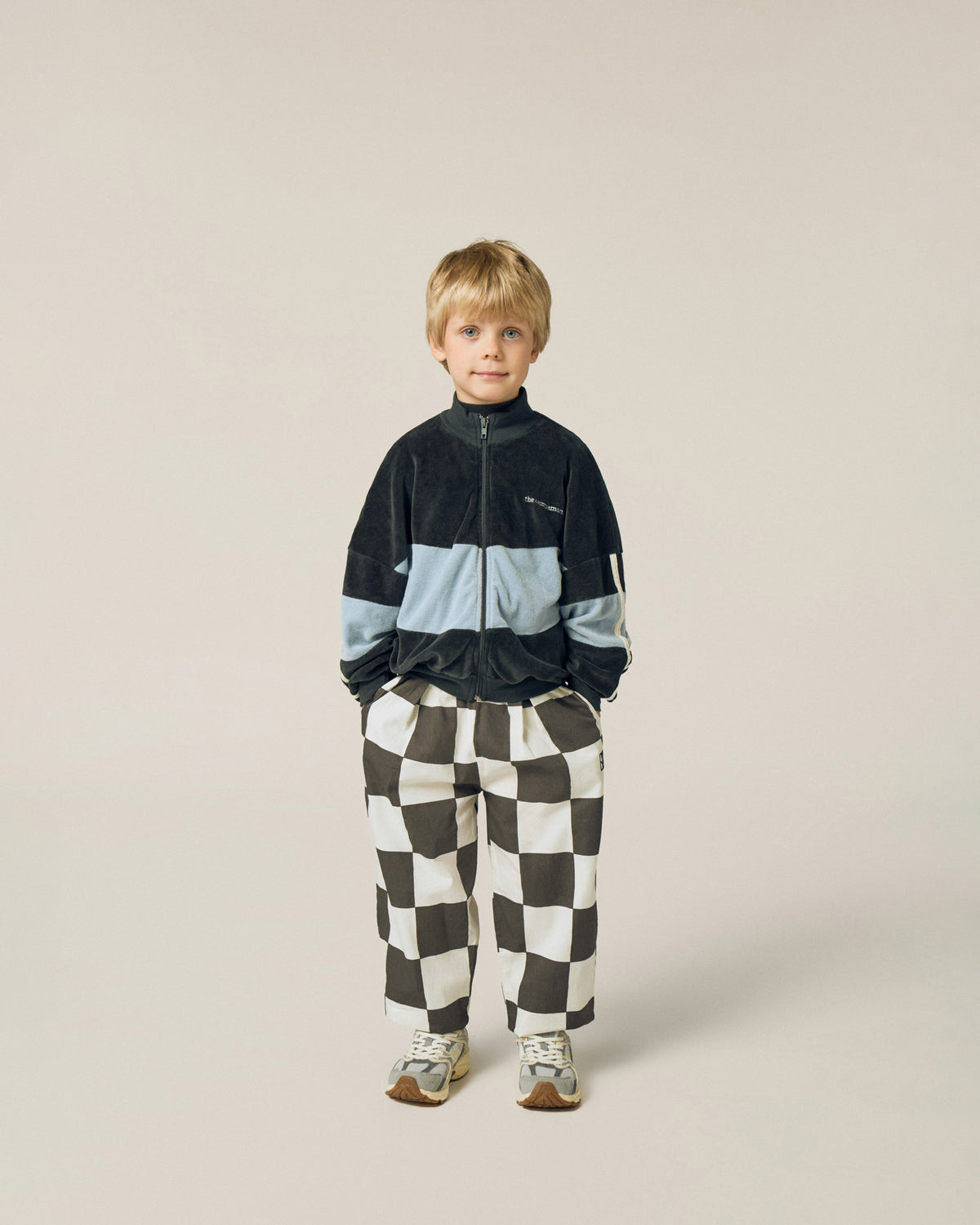 Sudadera Color Block Gris