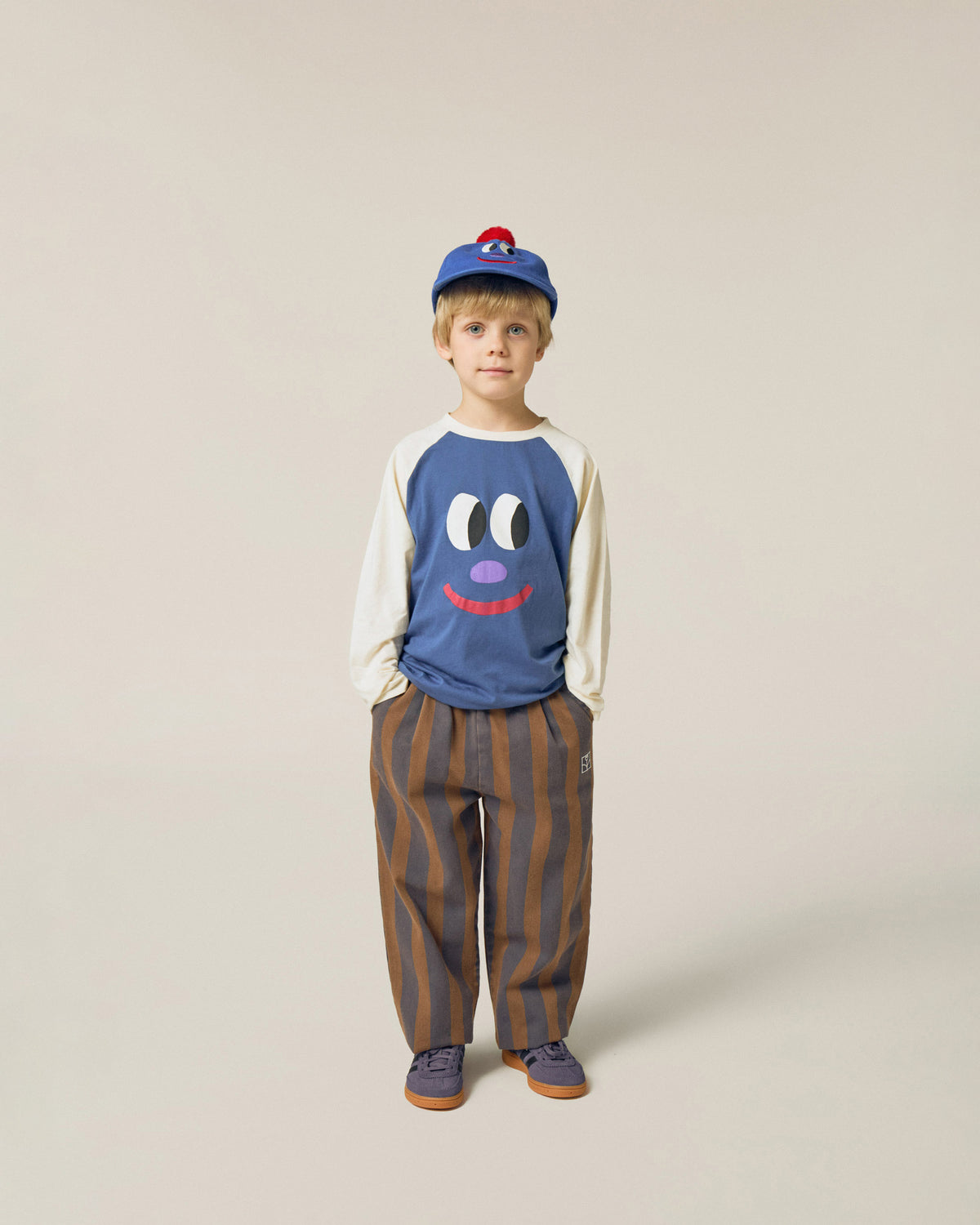 Camiseta Color Block Smiling Face