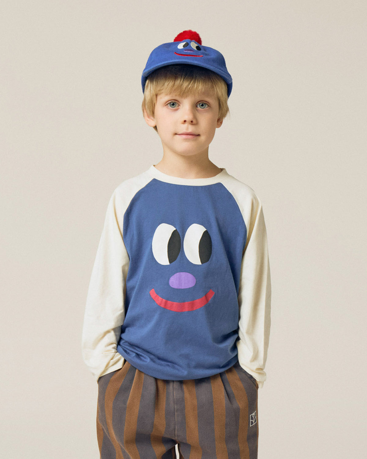 Camiseta Color Block Smiling Face