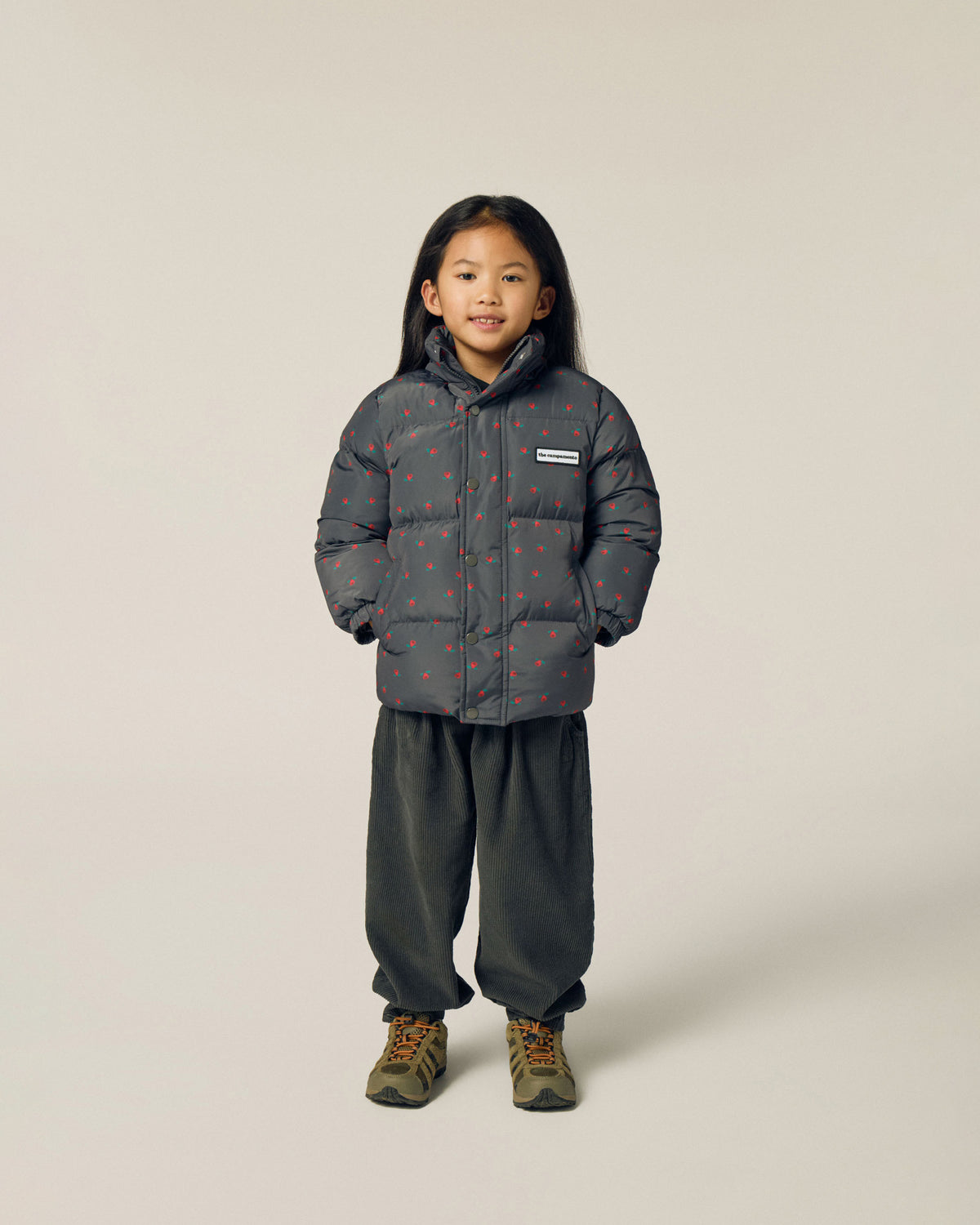 Chaqueta Puffer Flowers Gris