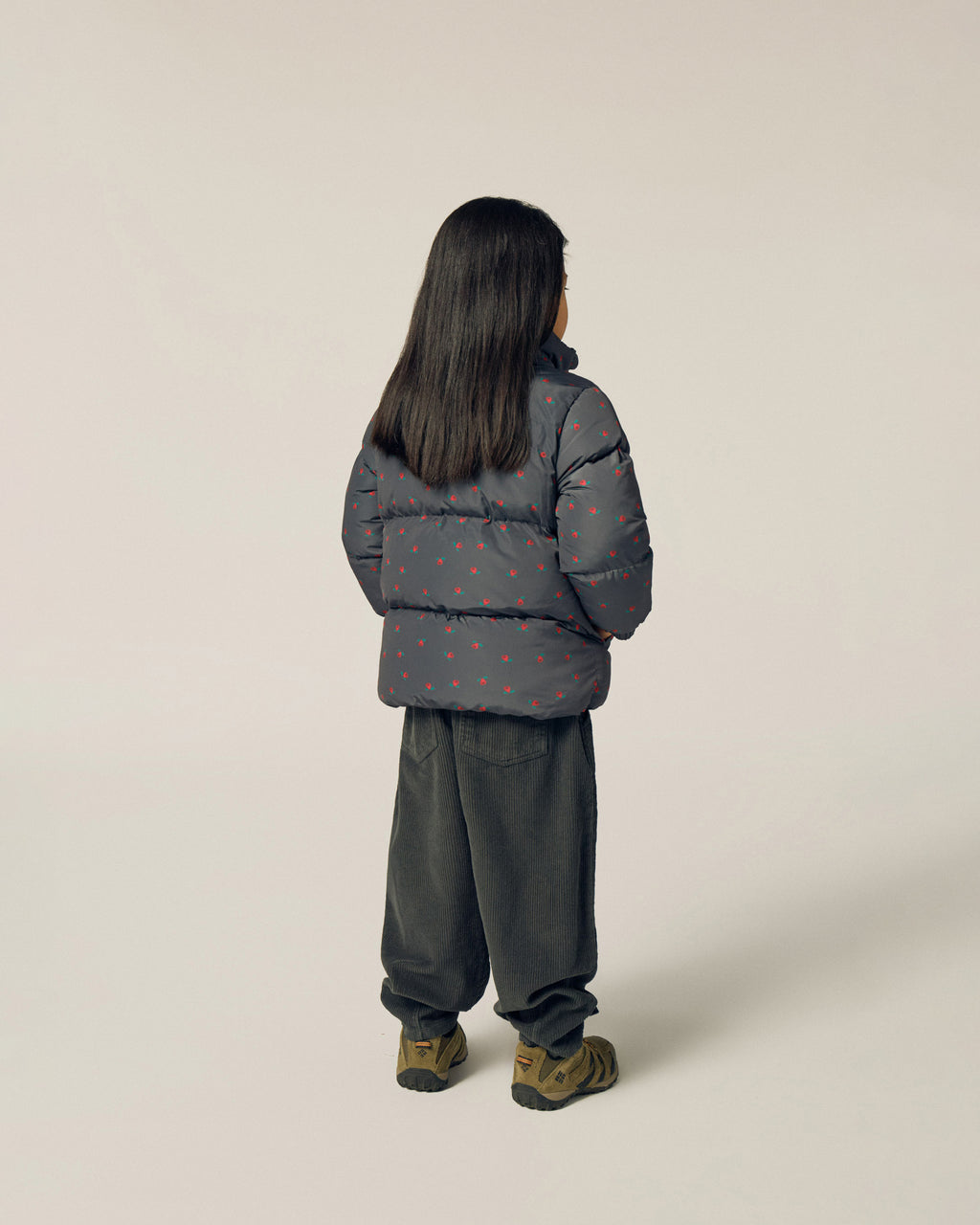 Flowers Grey Puffer Jacket