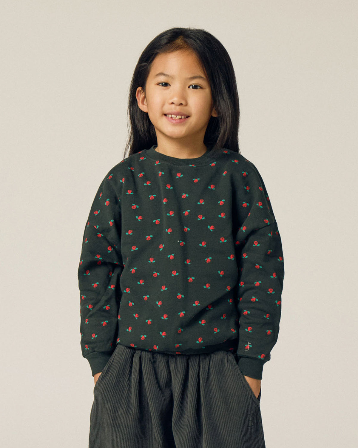 Sudadera Flowers Gris