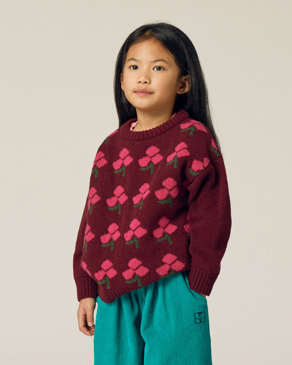 Flowers Burgundy Jumper