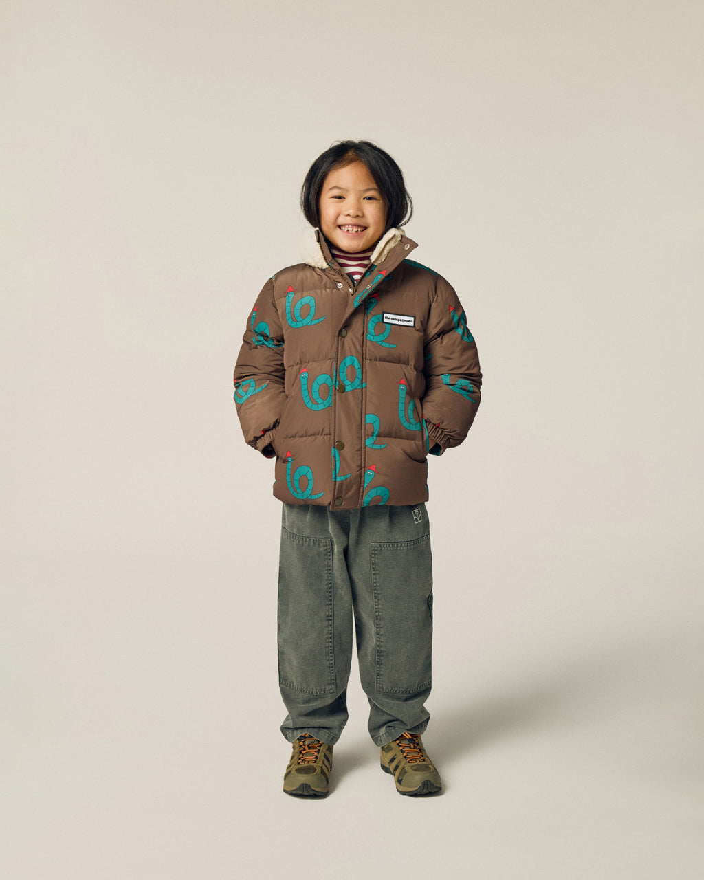 Chaqueta Puffer Snakes Marrón