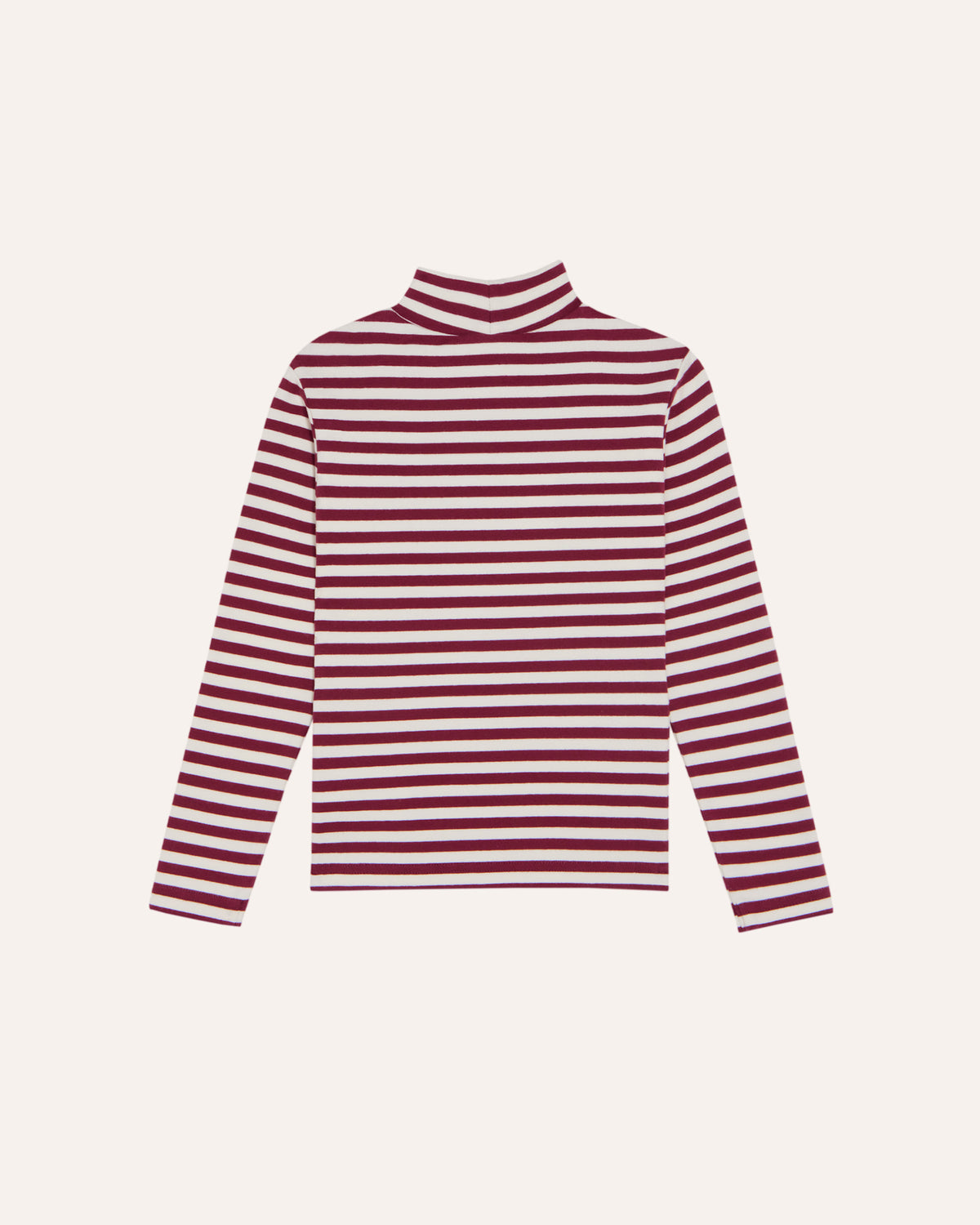 Camiseta Cuello Alto Rayas Burdeos