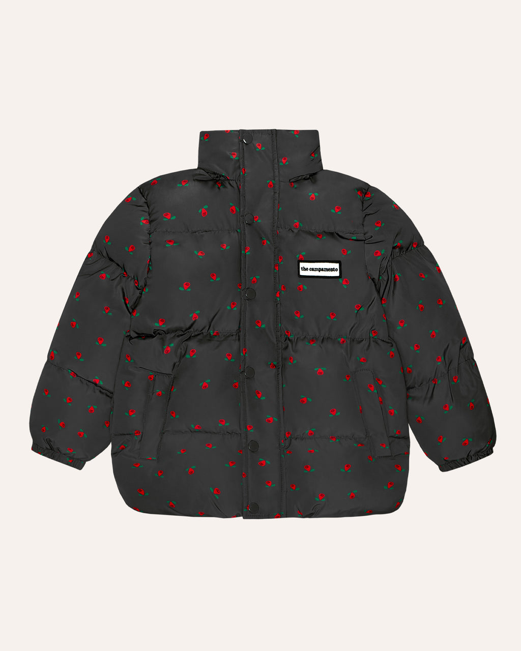 Flowers Grey Puffer Jacket