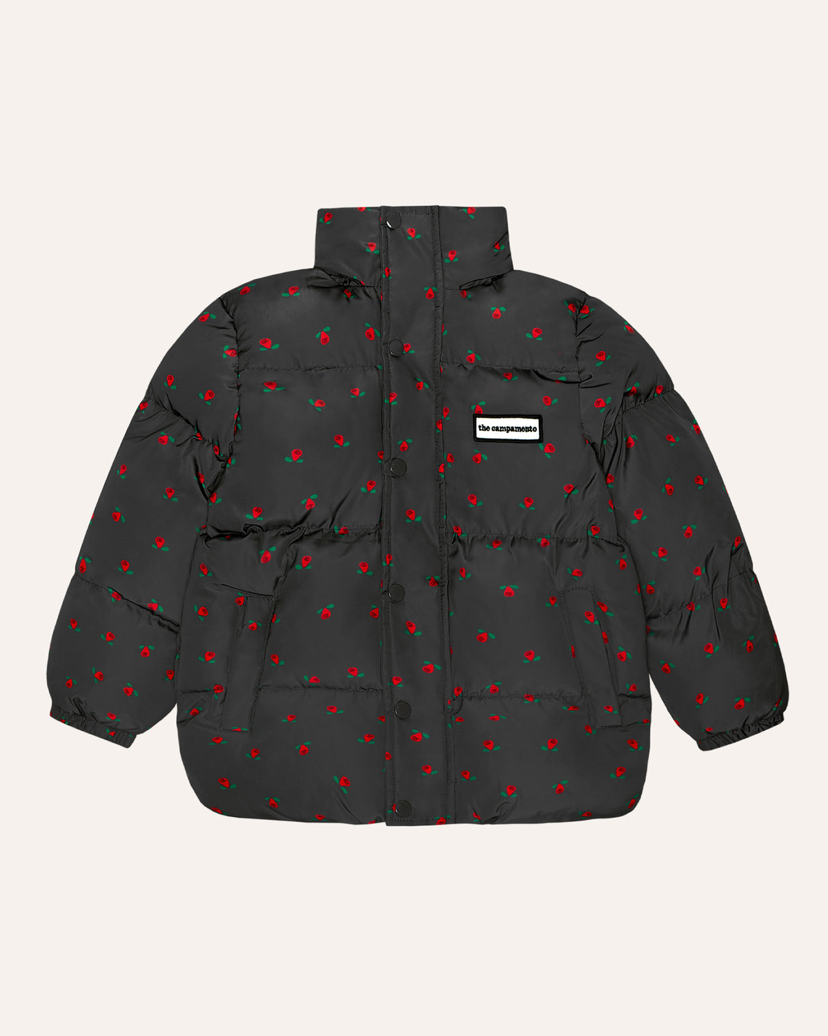 Chaqueta Puffer Flowers Gris