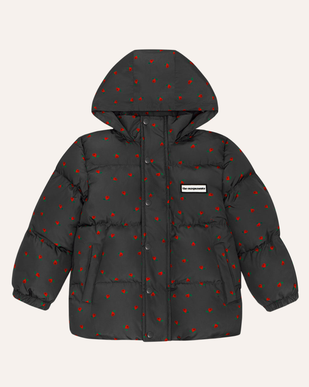 Flowers Grey Puffer Jacket