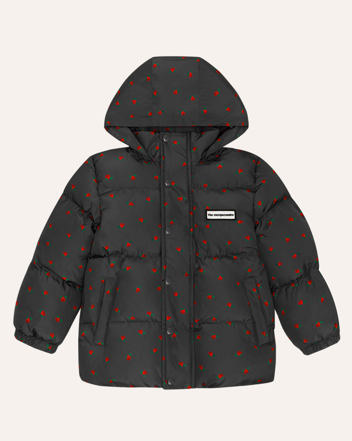 Chaqueta Puffer Flowers Gris