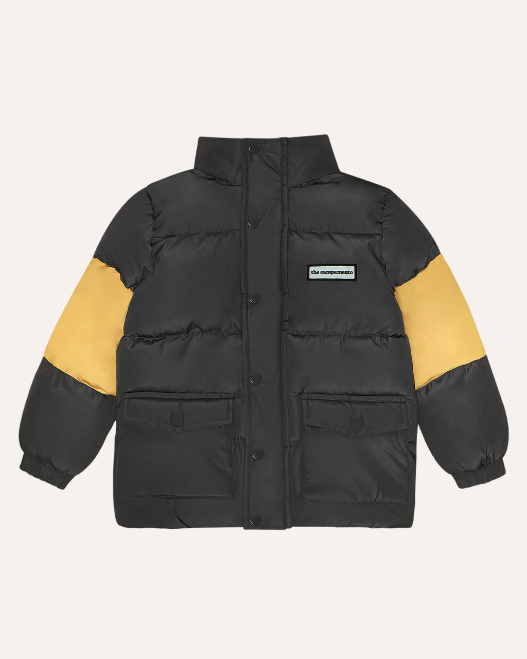 Chaqueta Puffer Gris Contrastes