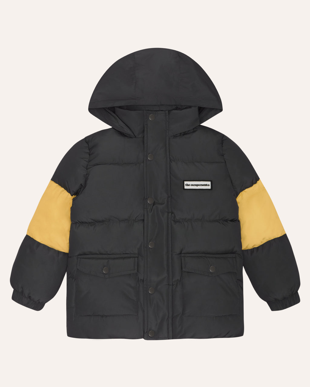 Chaqueta Puffer Gris Contrastes