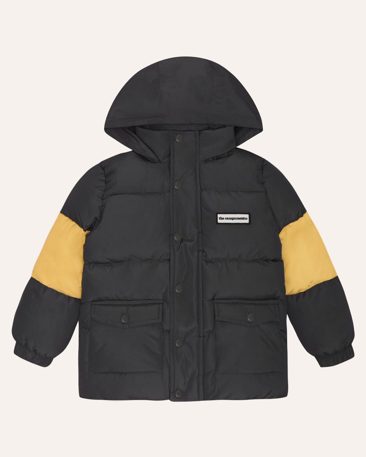 Chaqueta Puffer Gris Contrastes