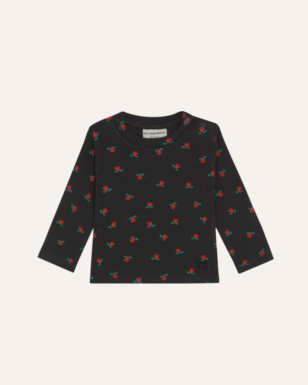 Camiseta Bebé Flowers Gris
