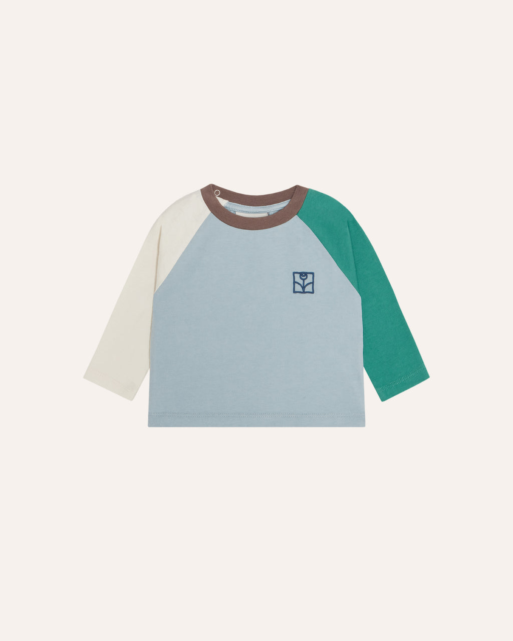 Camiseta Bebé Color Block Azul Claro