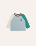 Camiseta Bebé Color Block Azul Claro